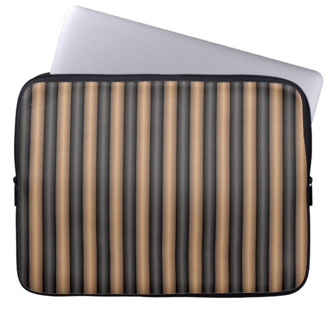 Moderne Stijlvolle geroosterde bruine strepen met  Laptop Sleeve (Voorkant)