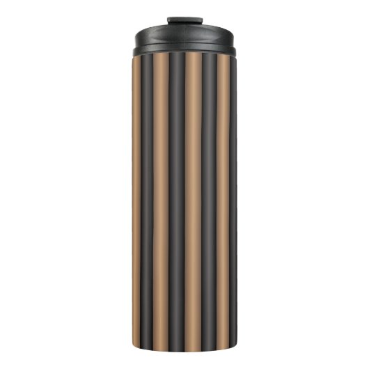 Moderne Stijlvolle geroosterde bruine strepen met  Thermosbeker (Voorkant)