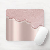 Moderne stijlvolle glitter-drift Roos Gold Muismat (Met muis)