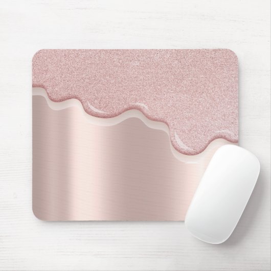 Moderne stijlvolle glitter-drift Roos Gold Muismat (Met muis)