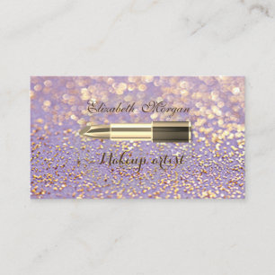 Moderne Stijlvolle Glitterige Bokeh -Make-up-Lippe Visitekaartje