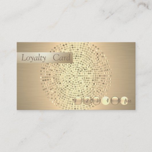 Moderne, stijlvolle Gold Confetti Loyalty Kaart (Voorkant)