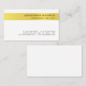 Moderne, stijlvolle Gold White Simple Design Trend Visitekaartje (Voorkant / Achterkant)