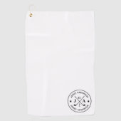 Moderne stijlvolle golfer monogram & naam geperson golfhanddoek (Voorkant)