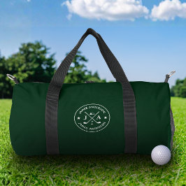 Moderne stijlvolle golfer monogram & naam geperson plunjezak