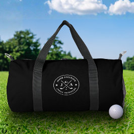 Moderne stijlvolle golfer monogram & naam geperson plunjezak