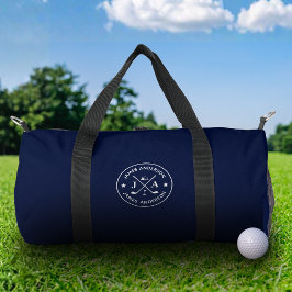 Moderne stijlvolle golfer monogram & naam geperson plunjezak