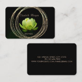 Moderne, stijlvolle gouden cirkels Groene Lotus Visitekaartje (Voorkant / Achterkant)