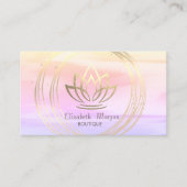 Moderne, stijlvolle gouden cirkels Lotus Visitekaartje (Voorkant)