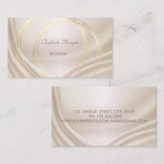 Moderne stijlvolle, gouden cirkels visitekaartje (Voorkant / Achterkant)