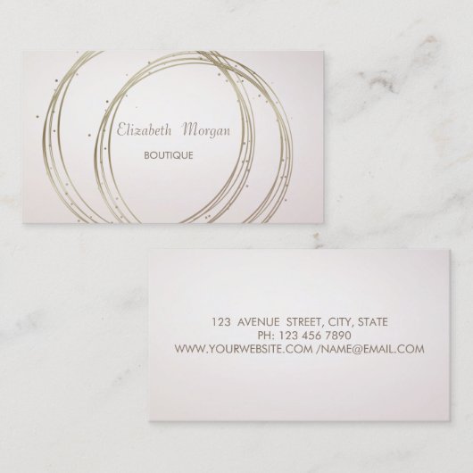 Moderne stijlvolle, gouden cirkels visitekaartje (Voorkant / Achterkant)