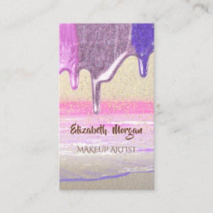 Moderne, stijlvolle, gouden Confetti, druppels Visitekaartje