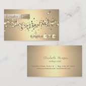 Moderne stijlvolle gouden confetti loyaliteitskaar klantenkaartje (Voorkant / Achterkant)