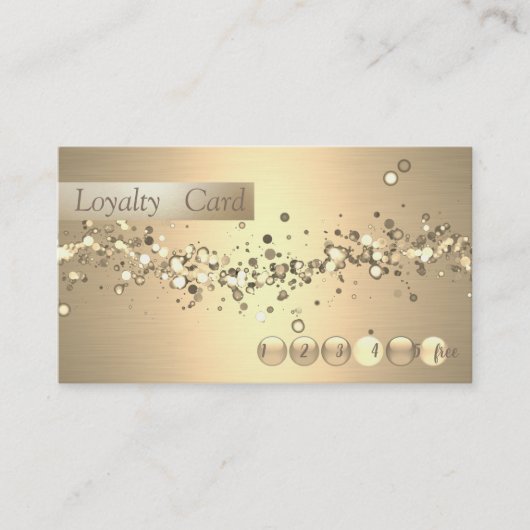 Moderne stijlvolle gouden confetti loyaliteitskaar klantenkaartje (Voorkant)