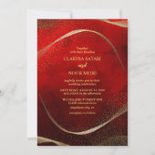 Moderne, stijlvolle gouden en rode uitnodiging (Voorkant)