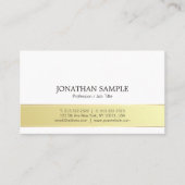 Moderne, stijlvolle gouden en witte, eenvoudige vl visitekaartje (Voorkant)