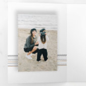 Moderne, stijlvolle gouden en zilveren valschaduw drieluik kaart (Binnenzijde eerst)