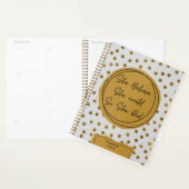 Moderne Stijlvolle Gouden Glitter Polka Dots Planner (Display)