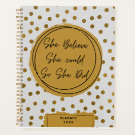 Moderne Stijlvolle Gouden Glitter Polka Dots Planner