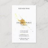 Moderne stijlvolle gouden spat professionele elega visitekaartje (Achterkant)