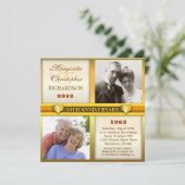 moderne stijlvolle gouden uitnodigingen voor 50-ja (Staand voorkant)