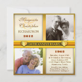 moderne stijlvolle gouden uitnodigingen voor 50-ja (Voorkant)