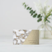 Moderne, stijlvolle gouden witte marmer, geometris visitekaartje (Staand voorkant)