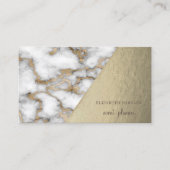 Moderne, stijlvolle gouden witte marmer, geometris visitekaartje (Voorkant)