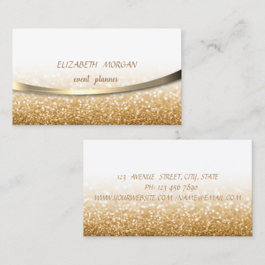 Moderne, stijlvolle, goudgalerij, Bokeh Visitekaartje (Voorkant / Achterkant)