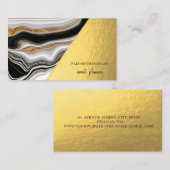 Moderne, stijlvolle goudwitte marmer visitekaartje (Voorkant / Achterkant)