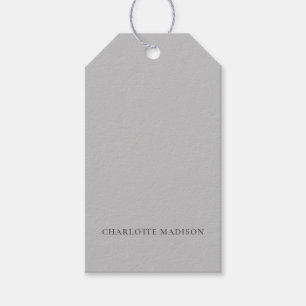 Moderne Stijlvolle Grijze Trendy Minimalistische N Cadeaulabel