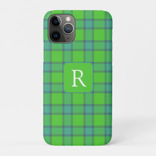 Moderne stijlvolle groene & blauwe geruite tartan Case-Mate iPhone case