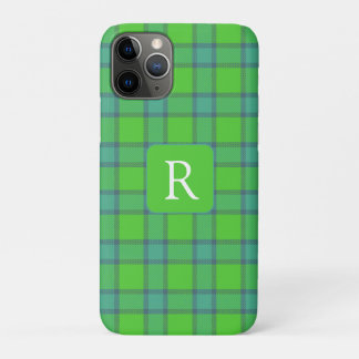 Moderne stijlvolle groene & blauwe geruite tartan  Case-Mate iPhone case