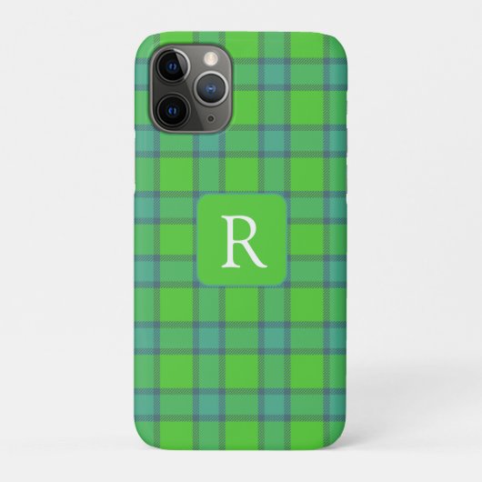 Moderne stijlvolle groene & blauwe geruite tartan Case-Mate iPhone case (Achterkant)
