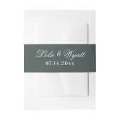 Moderne stijlvolle groene elegante bruiloft uitnodigingen wikkel (Voorkant Voorbeeld)