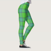 Moderne stijlvolle groene en blauwe geruite tartan leggings (Rechts)