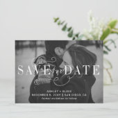 Moderne, stijlvolle, handgeschreven kalligrafie Fo Save The Date (Staand voorkant)