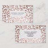 Moderne, stijlvolle, handmatige roos goudluipaard visitekaartje (Voorkant / Achterkant)