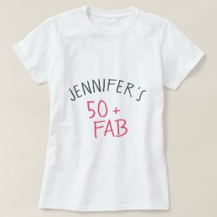 Moderne Stijlvolle Heet Roze Zwart 50 Fabulous Ver T-shirt