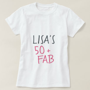 Moderne Stijlvolle Heet Roze Zwart 50 Fabulous Ver T-shirt