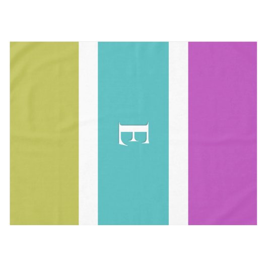 Moderne Stijlvolle Heldere Blokkleur Chique Monogr Tafelkleed (Voorkant (Horizontaal))