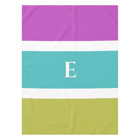 Moderne Stijlvolle Heldere Blokkleur Chique Monogr Tafelkleed (Voorkant)