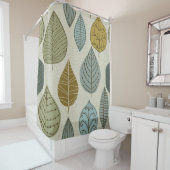 Moderne & stijlvolle herfst vallende bladeren bloe douchegordijn (In situ)