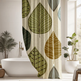 Moderne & stijlvolle herfst vallende bladeren bloe douchegordijn