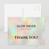 Moderne stijlvolle holografische schoonheidssalon briefkaart (Voorkant / Achterkant)