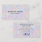 Moderne, stijlvolle holografische schoonheidsspeci visitekaartje (Voorkant / Achterkant)