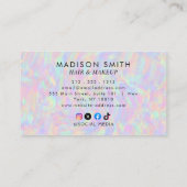 Moderne, stijlvolle holografische schoonheidsspeci visitekaartje (Achterkant)