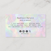 Moderne, stijlvolle holografische schoonheidsspeci visitekaartje (Achterkant)