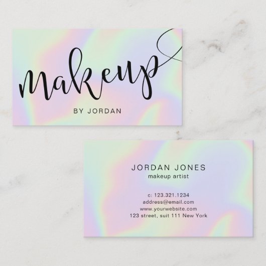 moderne, stijlvolle holografische vormgeving visitekaartje (Voorkant / Achterkant)