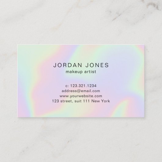  moderne, stijlvolle holografische vormgeving visitekaartje (Achterkant)